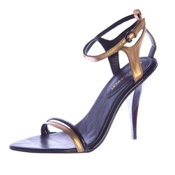 Rebecca Minkoff Shoes - Rebecca Minkoff Bellina Black & Bronze Strappy Heels - Size 6